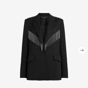New Sold Out All Saints Franky Blazer with beaded chain fringe detailing